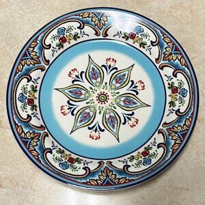Zanzibar by Euro Ceramica 10 3/4" Dinner Plates Spanish Floral Set of 2